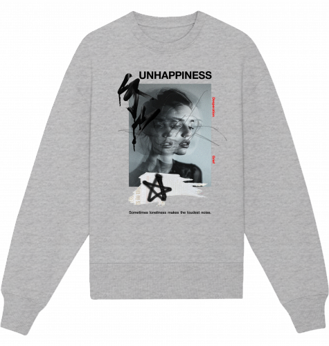 Unhappiness - Oversize Heavy Sweatshirt (Front Print)