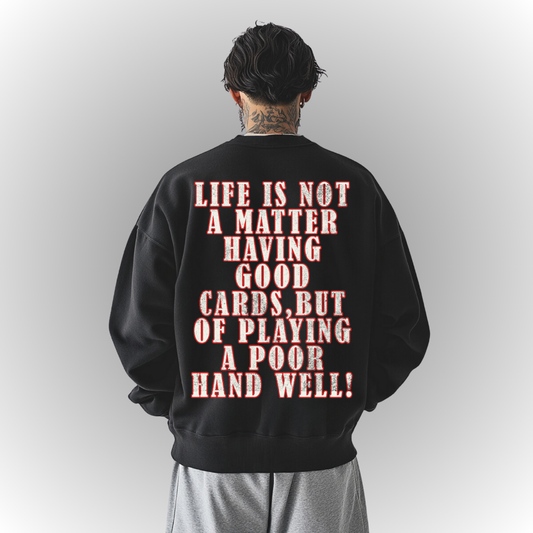 Cards Oversize Heavy Sweatshirt Back Print