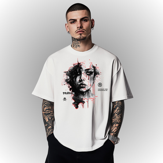 Despair Heavy Oversize Tee Front Print