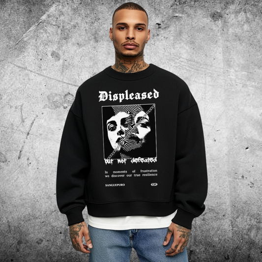 Displeased Oversize Heavy Sweatshirt Front Print