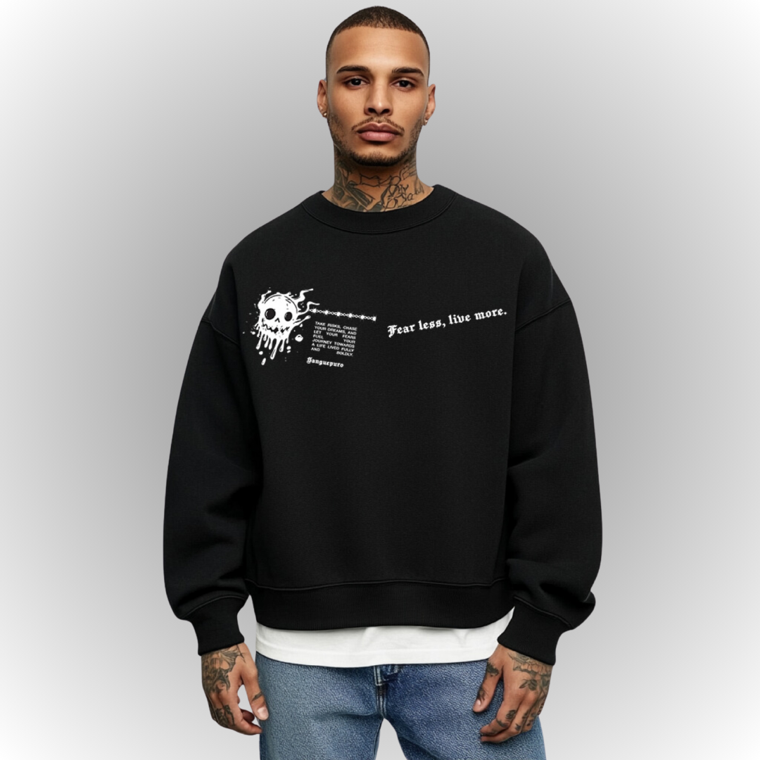 Fearless Oversize Heavy Sweatshirt Front Print