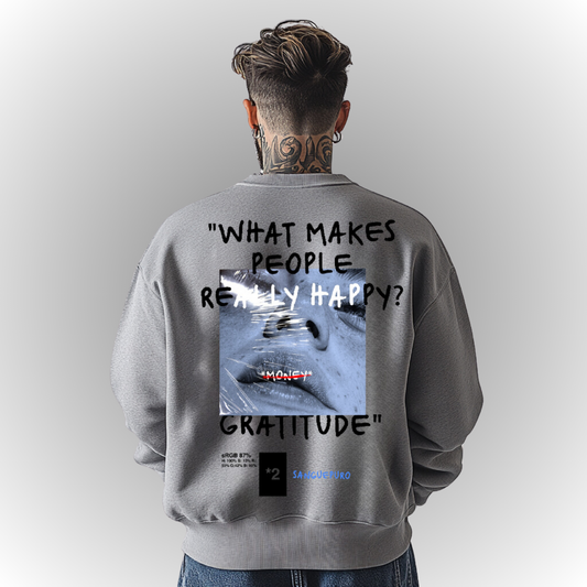 Gratitude Oversize Heavy Sweatshirt Back Print