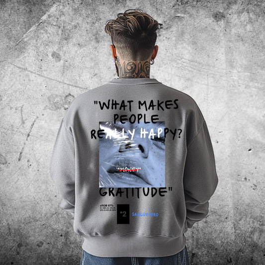 Gratitude Oversize Heavy Sweatshirt Back Print