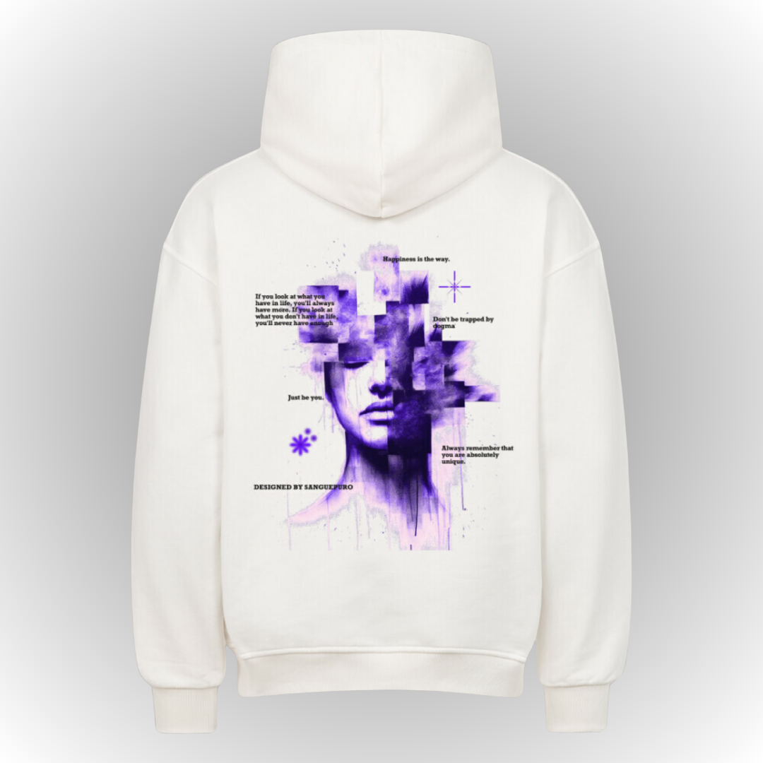 Happiness Heavy Oversize Hoodie Back Print