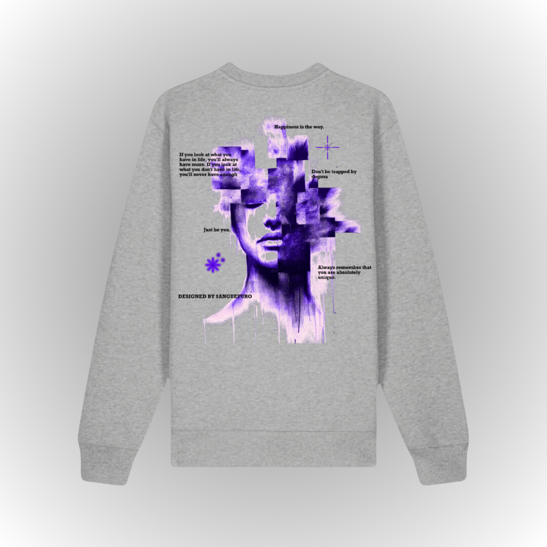 Happiness Oversize Heavy Sweatshirtt Back Print