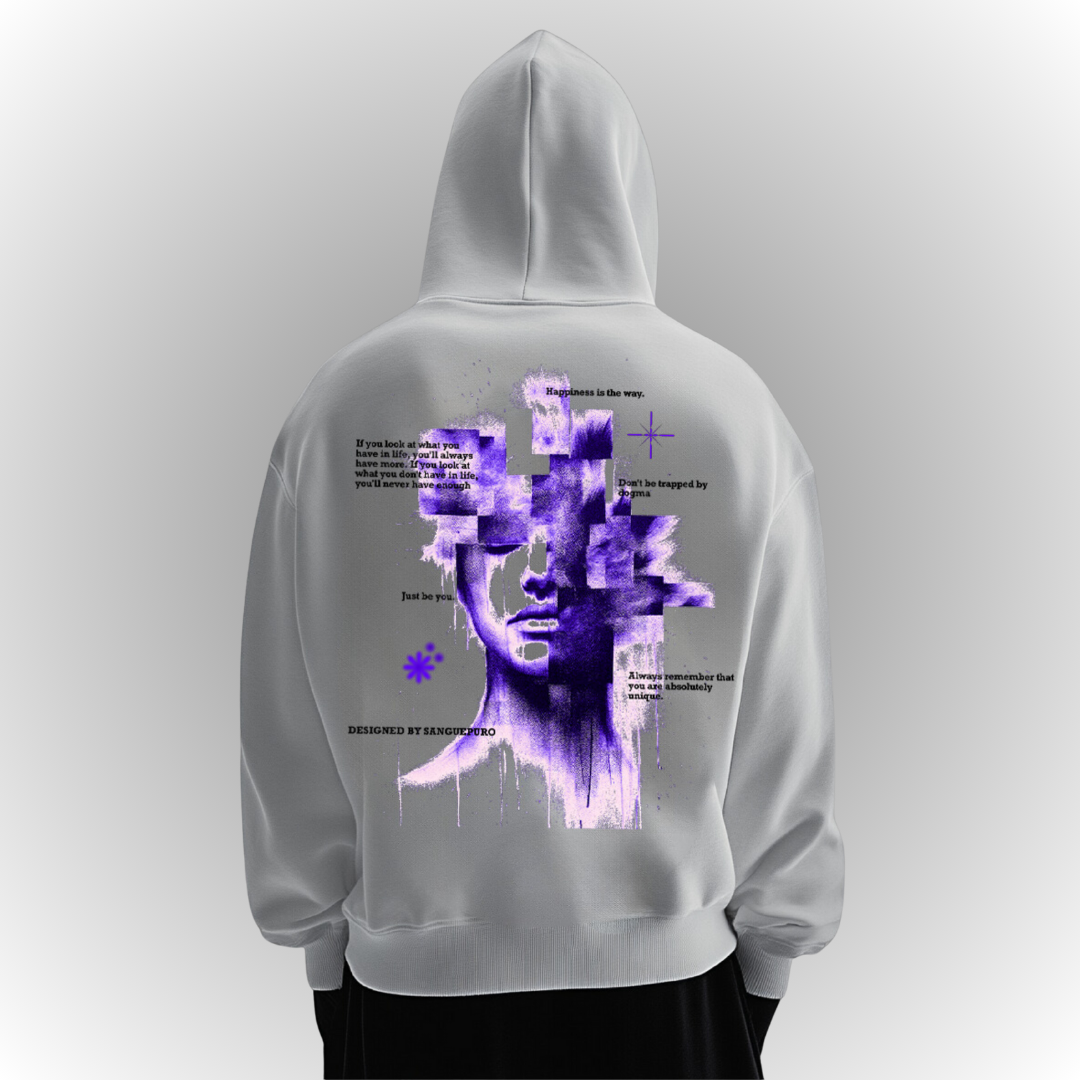 Happiness Heavy Oversize Hoodie Back Print