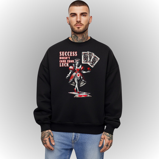 Luck Oversize Heavy Sweatshirt Front Print