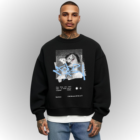 Mad Oversize Heavy Sweatshirt Front Print