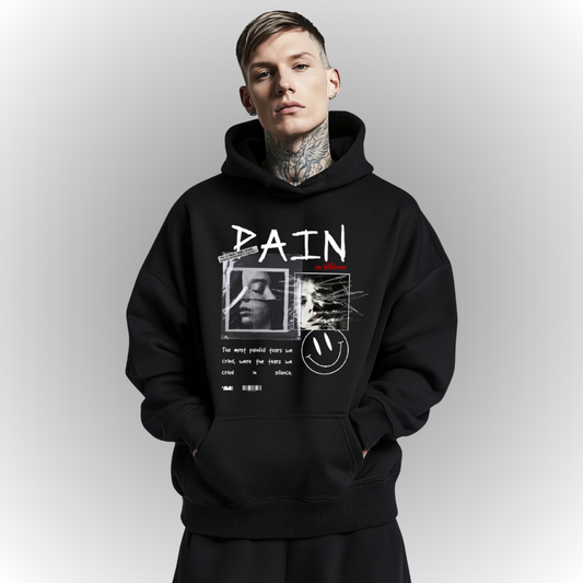 Pain Heavy Oversize Hoodie Front Print