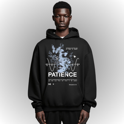 Patience Heavy Oversize Hoodie Front Print