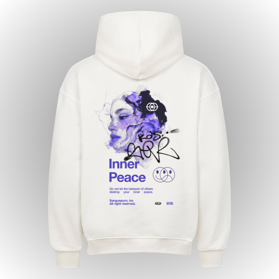 Peace Heavy Oversize Hoodie Back Print