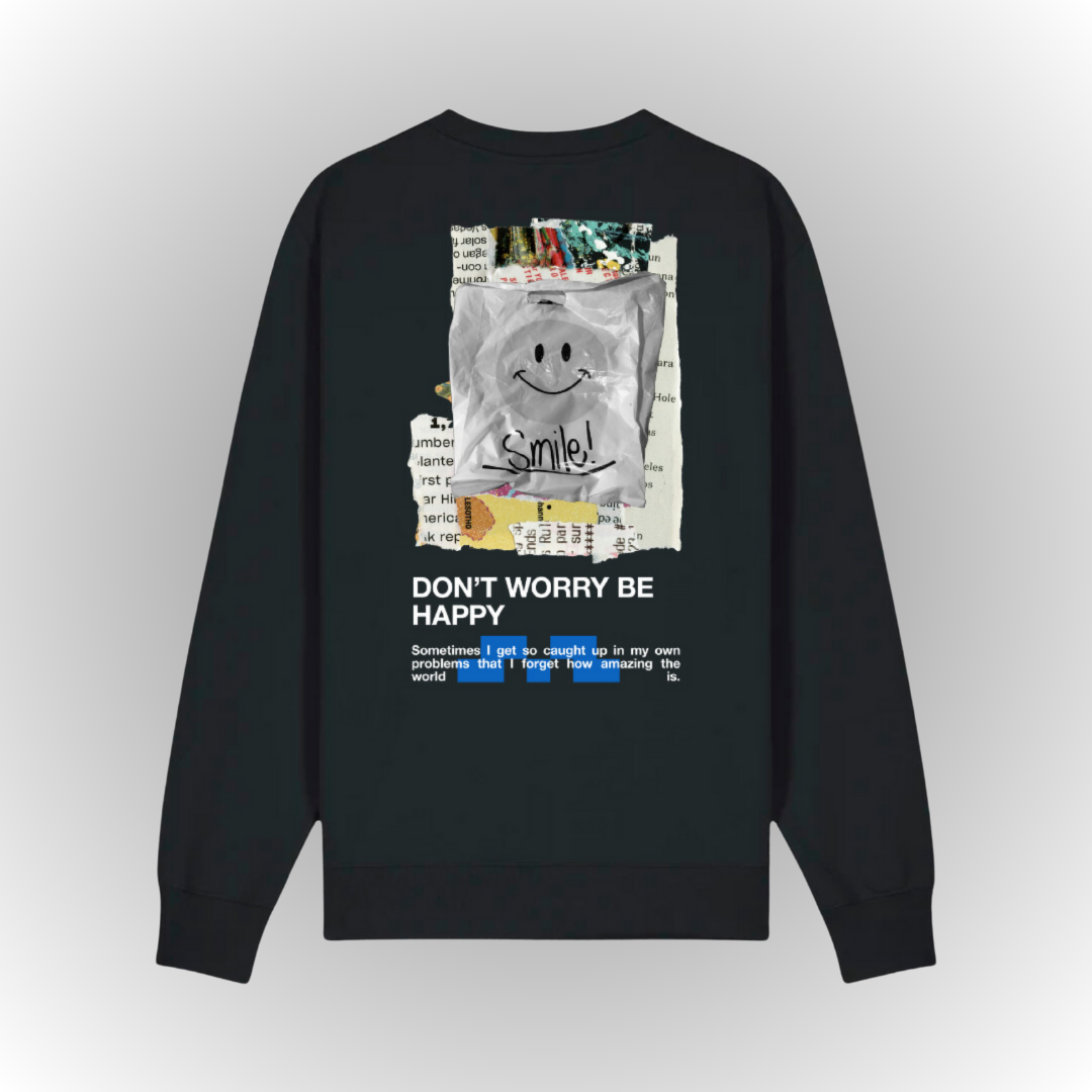 Smile Oversize Heavy Sweatshirt Back Print