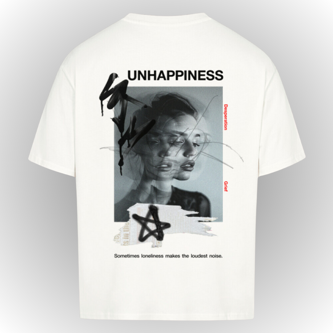 Unhappiness Heavy Oversize Tee Back Print